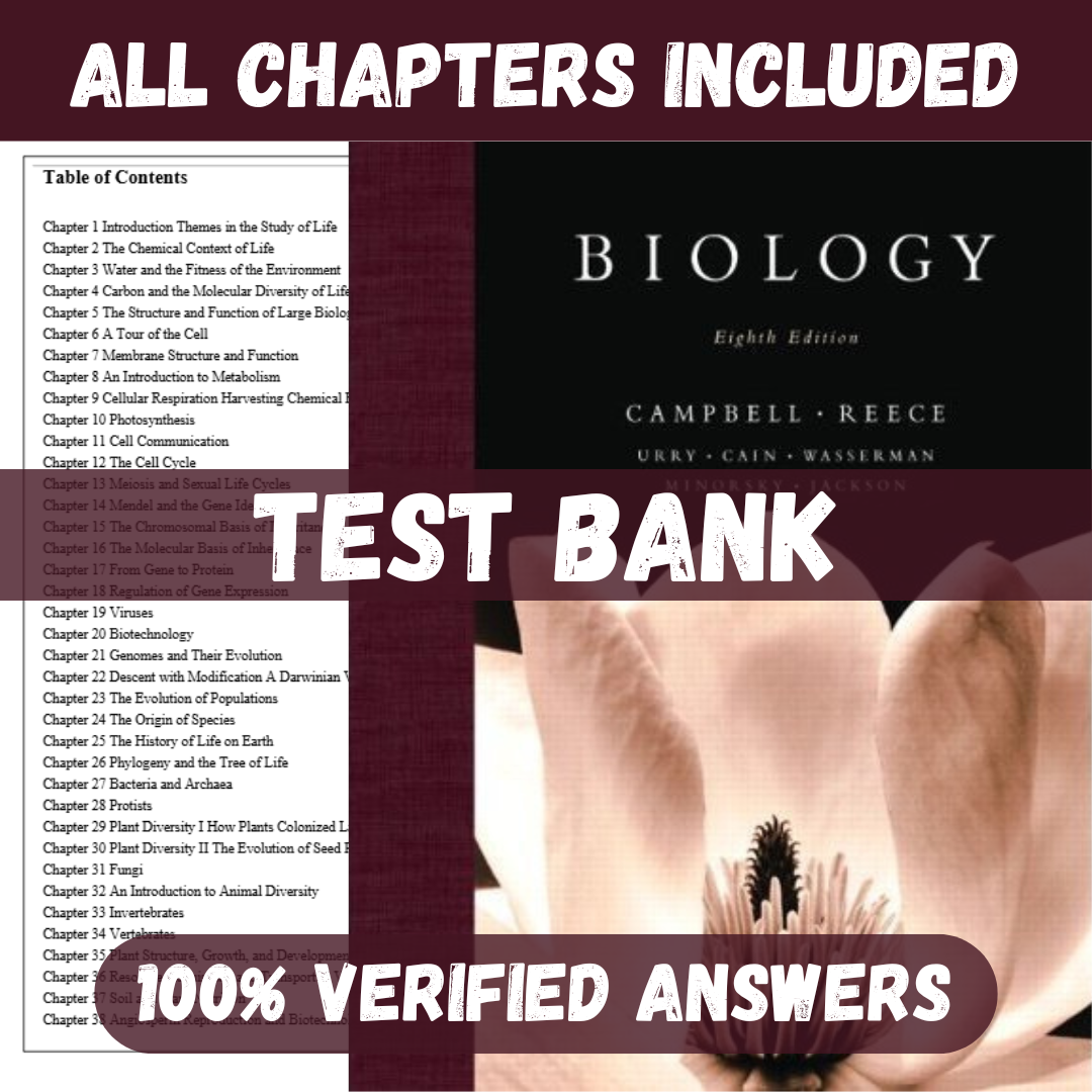 Test Bank for Biology 8th Edition by Campbell Test Bank for Biology 8th Edition by Campbell