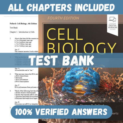 Test Bank for Cell Biology, 4th Edition by Thomas D. Pollard