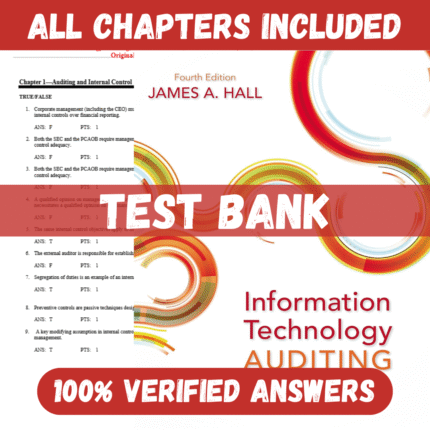 Test Bank for Information Technology Auditing 4th Edition By James A. Hall