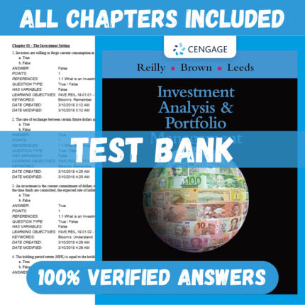 Test Bank for Investment Analysis and Portfolio Management 11th Edition By Frank Reilly