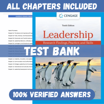 Test Bank for Leadership Research Findings Practice and Skills 10th Edition by DuBrin