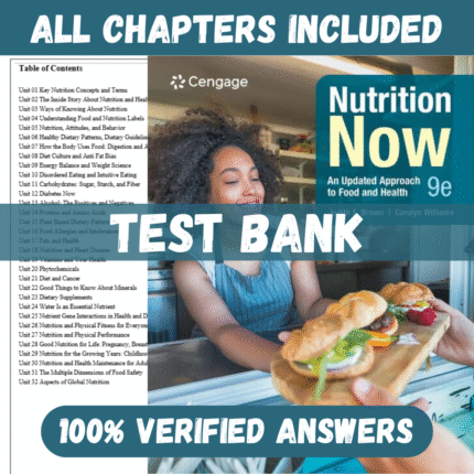 Test Bank for Nutrition Now, 9th Edition by Brown
