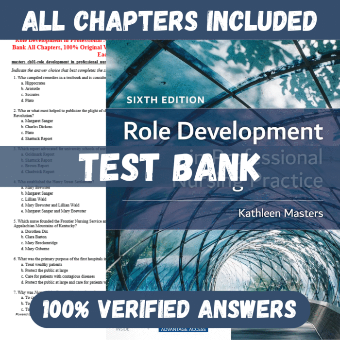 role development in professional nursing practice 6th edition by masters test bank, role development in professional nursing practice 6th edition by masters pdf download, role development in professional nursing practice 6th edition by masters practice questions, role development in professional nursing practice 6th edition by masters solution manual, role development in professional nursing practice 6th edition by masters answer key , role development in professional nursing practice 6th edition by masters test bank