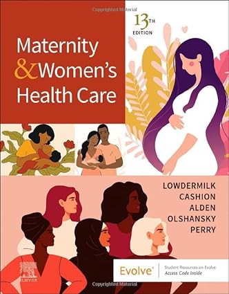 Test Bank for Maternity and Women’s Health Care, Deitra Leonard Lowdermilk, Cashion, Alden, Olshansky & Perry, 13th Edition