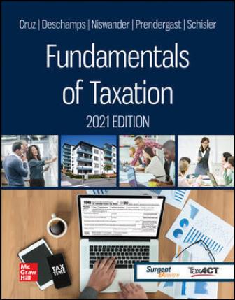 Test Bank for Fundamentals of Taxation 2021 Edition, 14th Edition, Ana Cruz, Michael Deschamps, Frederick Niswander, Debra Prendergast Dan Schisler