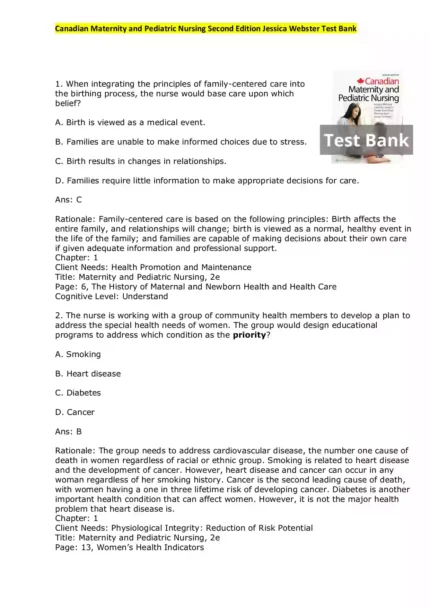 Canadian Maternity and Pediatric Nursing Second Edition Jessica Webster Test Bank Page1.webp 001