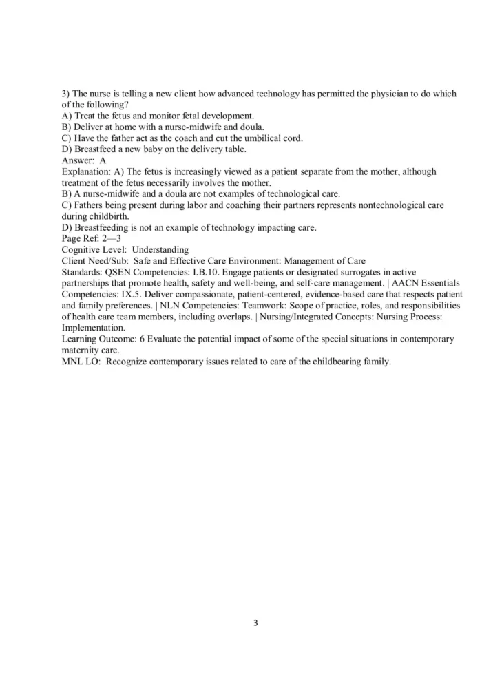 Olds’ Maternal-Newborn Nursing & Women’s Health Across the Lifespan 11th Edition Test Bank