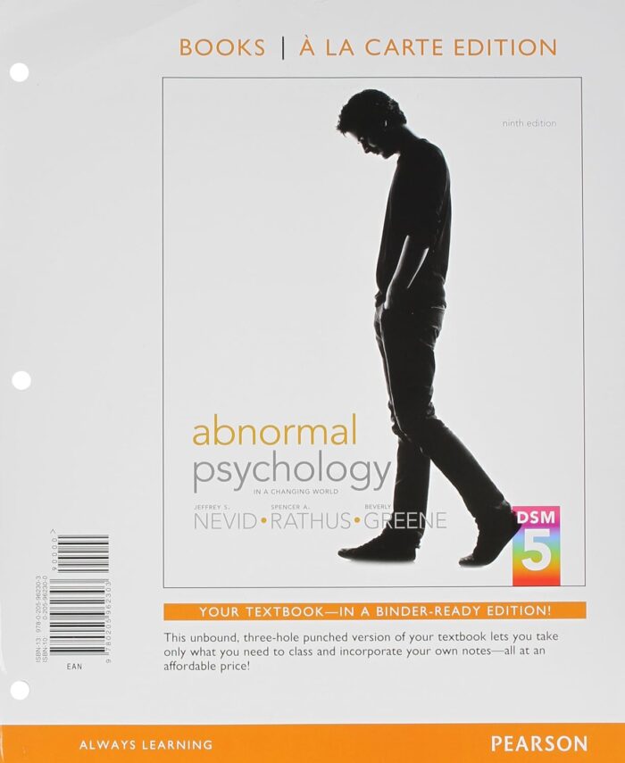Test Bank of Abnormal Psychology in a Changing World Nevid 9th Edition