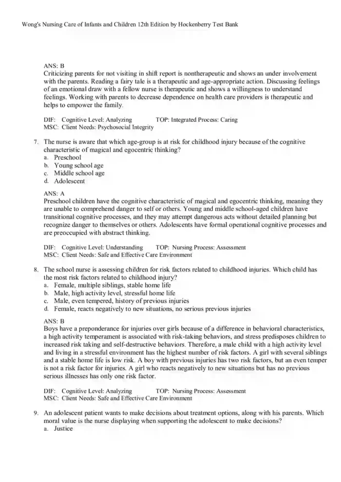 Wongs Nursing Care of Infants and Children 12th Edition by Hockenberry Test Bank Page3